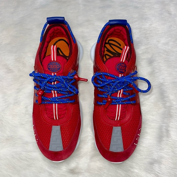 Versace Chain Reaction Sneakers - Red/Blue - Picture 4 of 6